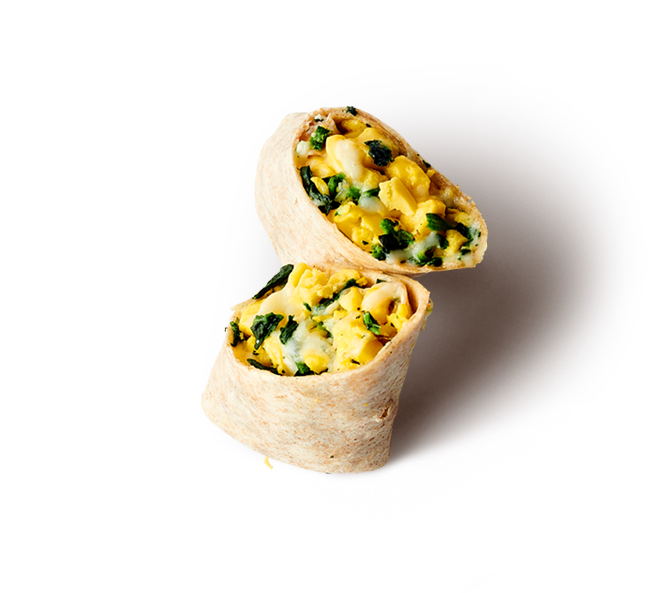 spinach 'n cheese breakfast wrap