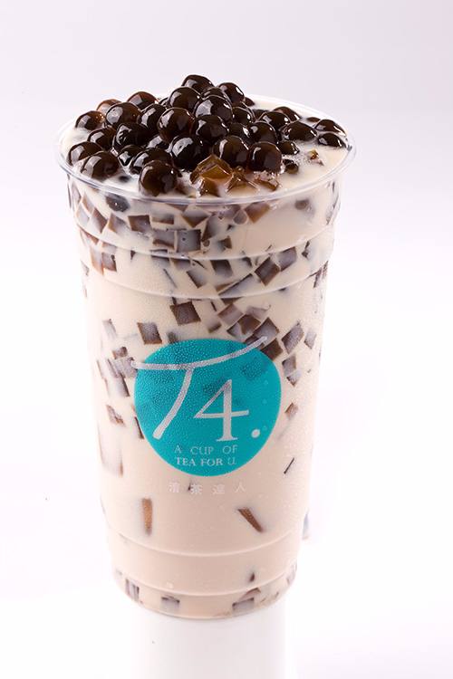 Milk Tea With Pearl And Coffee Jelly